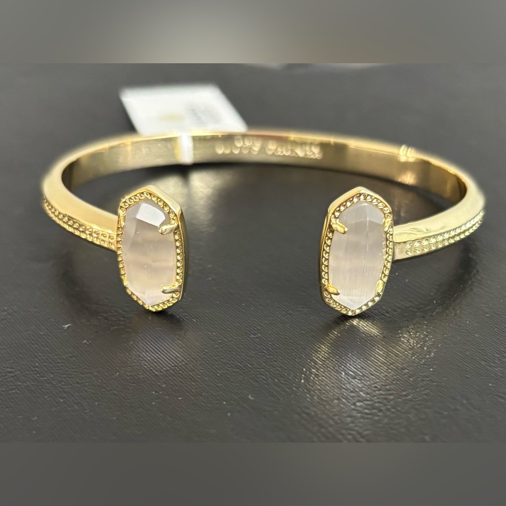 Kendra Scott Goldtone Elton Slate Cats Eye Bracelet - Picture 10 of 10